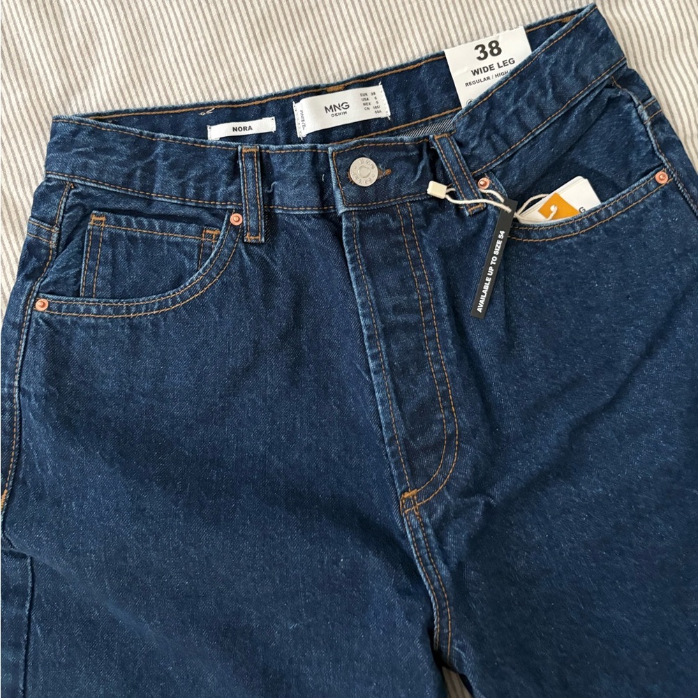 Mango high-rise wide leg jeans size 6 - Picture 2 of 4